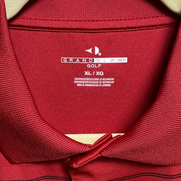 Grandslam golf mens polo sz XL red strip - Picture 3 of 3